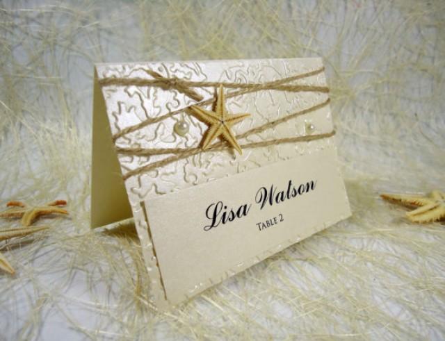 wedding photo - Wedding Place Cards Name Place Cards Holders for Weddings Beach Weddings cream Place Cards Embossed