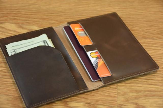 wedding photo - Personalized Passport Wallet Handmade Passport Holder Leather Passport Case Travel Wallet Document Wallet