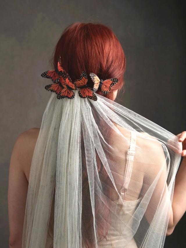 Butterfly Headpiece, Wedding Veil, Bridal Veil, Butterfly Comb, Wedding