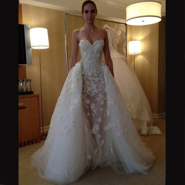 wedding photo - Gorgeous Wedding Dress -Ivory Mermaid Sweetheart Detachable Train with Appliques
