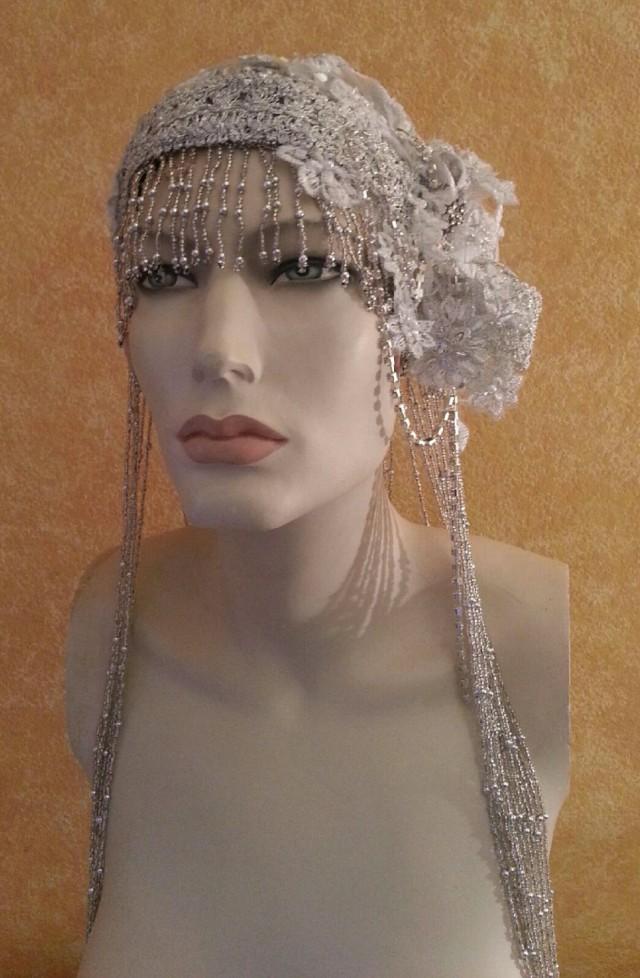 Gatsby 20&#39;s  Flapper Waterfall Beaded Lace Crystal Flapper Headpiece Hat Bridal Wedding Costume Party Theatrical Burlesque / More Colors