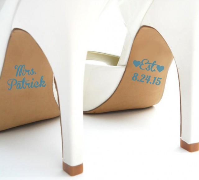Wedding Shoe Decal / Wedding Shoe Sticker / Personalized Wedding Decal / Personalized Wedding Sticker