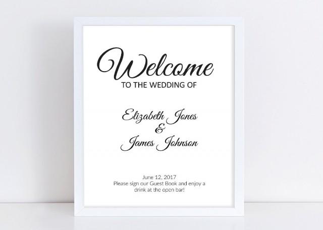 wedding photo - Wedding Welcome Sign - Editable Wedding Sign - DIY Wedding Sign - Wedding Printable Sign- Sign Template