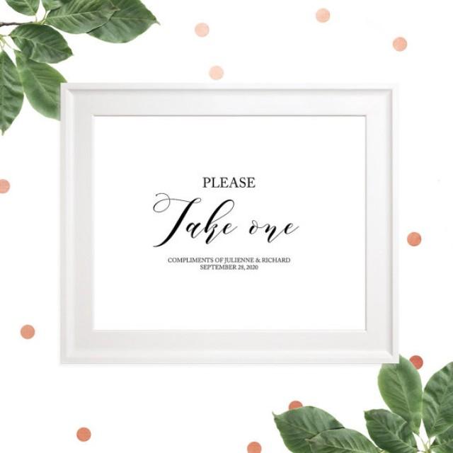 wedding photo - Please take one Wedding Sign-Calligraphy Favors Sign-Fans Sign-Cupcakes Sign-Cigars Sign-Treats Sign-Custom-Printable-DIY-Wedding Decor