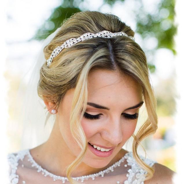 wedding photo - Bridal Headpiece, Wedding Headpiece, Wedding Tiara, Rhinestone Bridal Headband, Crystal Headband, Jeweled Wedding Headband, No. 5050HB, SALE