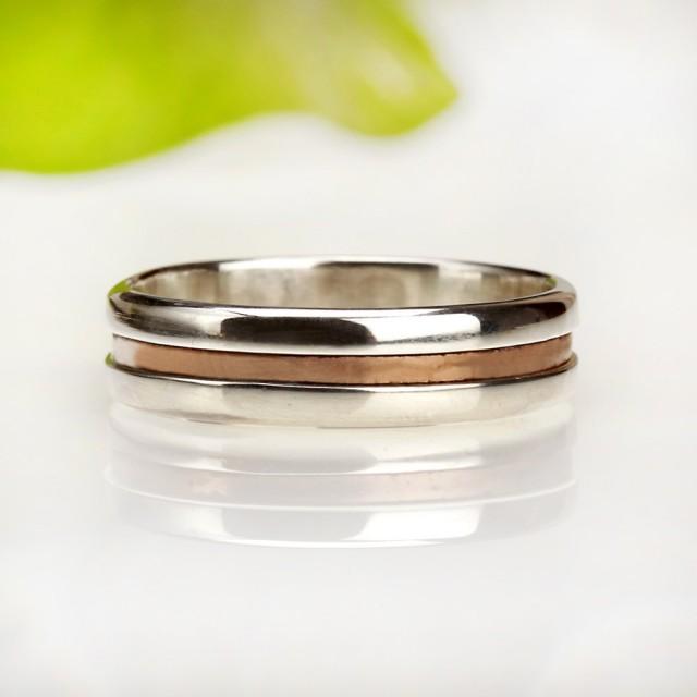 Mens Wedding Band, Sterling Silver Ring, Silver Copper Ring, Rustic Ring, Men&#39;s Ring, Unique Anniversary Ring, Men&#39;s band Ring, RS-1078