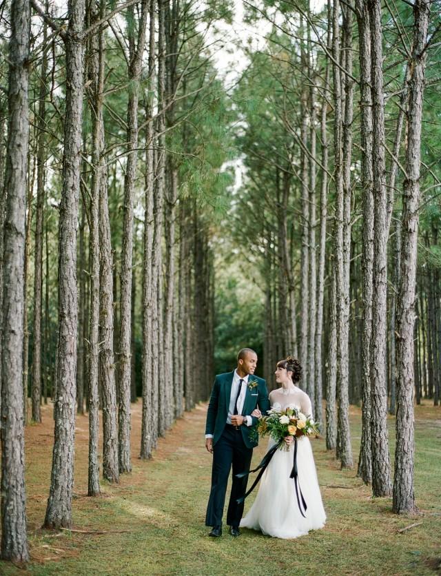 wedding photo - Glam + Moody Holiday Wedding Inspiration in the Woods