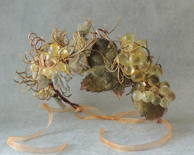 Glistening Hair Wreath, Grape Vine Tiara Crown, Rustic Wedding Hair Accessories, Bohemian Wreath Crown, Grecian Crown, Woodland Hair Wreath