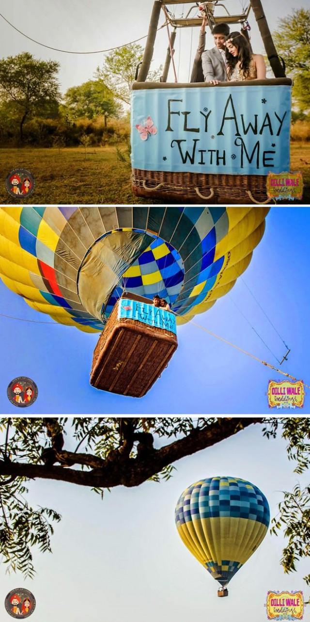 wedding photo - Hot Air Balloon Pre-Wedding PhotoShoot : A One Of Its kind! 