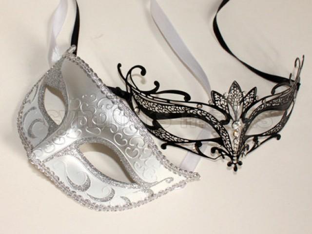 Laser cut Venetian metal Rock Pigeon Mask Masquerade wedding+male(PVC, Silver), SKU: 6E31A+6F22