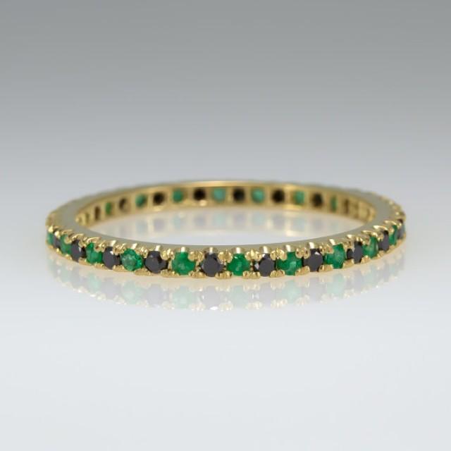 wedding photo - Eternity ring - Wedding band - Black diamond ring - Emerald ring - Anniversary ring - White gold ring - Yellow gold ring - 14k ring