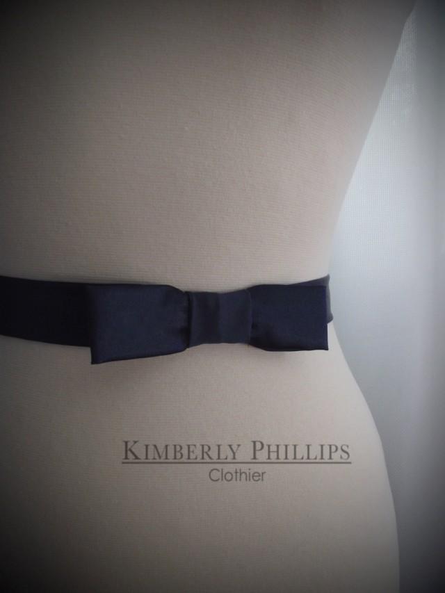 Accessory- Simple Satin Bow Belt, Assorted Colors, Flower girl, Bridesmaid, Wedding gown