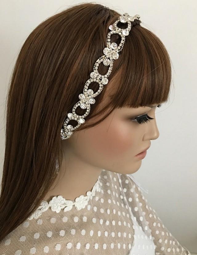wedding photo - Rhinestone Headband, Wedding Headpiece, Rhinestone Headpiece, Wedding Hair piece, Bridal Hair, Hair Accessories
