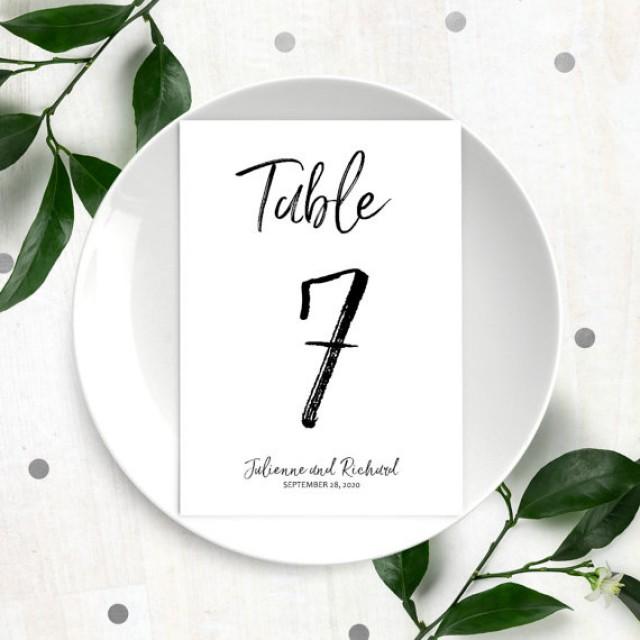 wedding photo - Hand Lettered Table Numbers for Wedding-DIY Printable Calligraphy Personalized Table Numbers-Handwritten Script Style Table Number Cards
