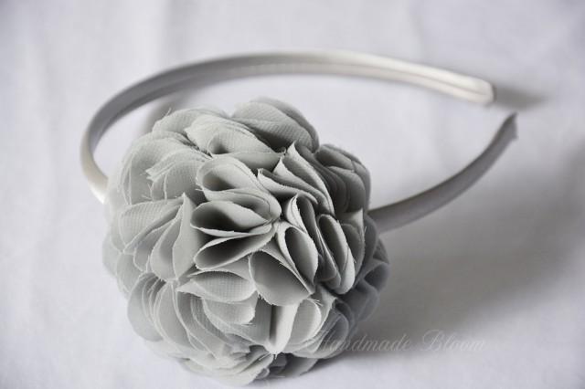 Gray  Hair Accessories, Silver Grey Wedding, Flower Girl Headband, Bridesmaid Accessory, Hairband, Baby Headband, Floral crown, Hair flower