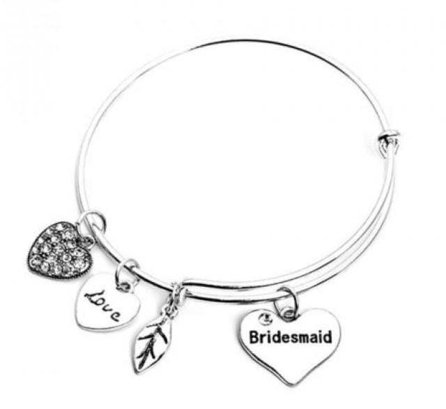 wedding photo - Bridesmaid Gift Bracelet, Bridesmaid Bracelets, Bangle Bracelet-Makes the Perfect Gift For Maids of Honor