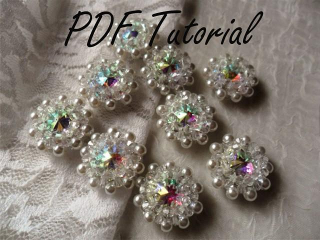 Melissa Crystal brooch component Wedding decoration Fabric flower bouquet component PDF tutorial Cake topper Hair pin applique