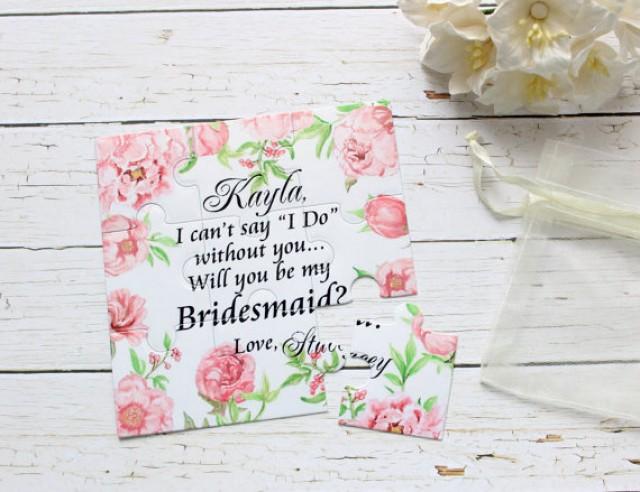 wedding photo - Will You Be My Bridesmaid Proposal Puzzle Flowergirl Invitation Asking Maid of Honor Peoniwes Puzzle Bridesmaid Wedding Invitation