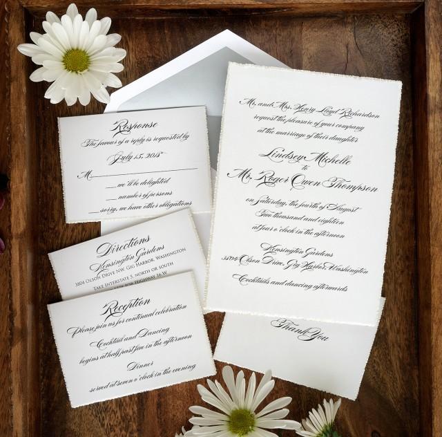 Shining Sophistication Wedding Invitation - Rustic Wedding Invitation Set - Raised Print Wedding Invite - Custom Invitation  Suite - AV106