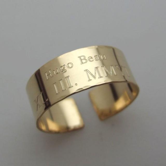 wedding photo - Personalized Gold Rind - Custom Rings - Gold Quote Ring - Inspirational Rings - Customized Ring for her / for him - Customized Gold Jewelry