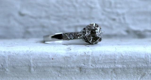 Antique Platinum Engagement Ring - 0.23ct.