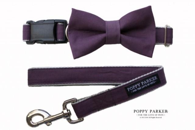 wedding photo - Plum Dog Bow Tie For Dog of Honor
