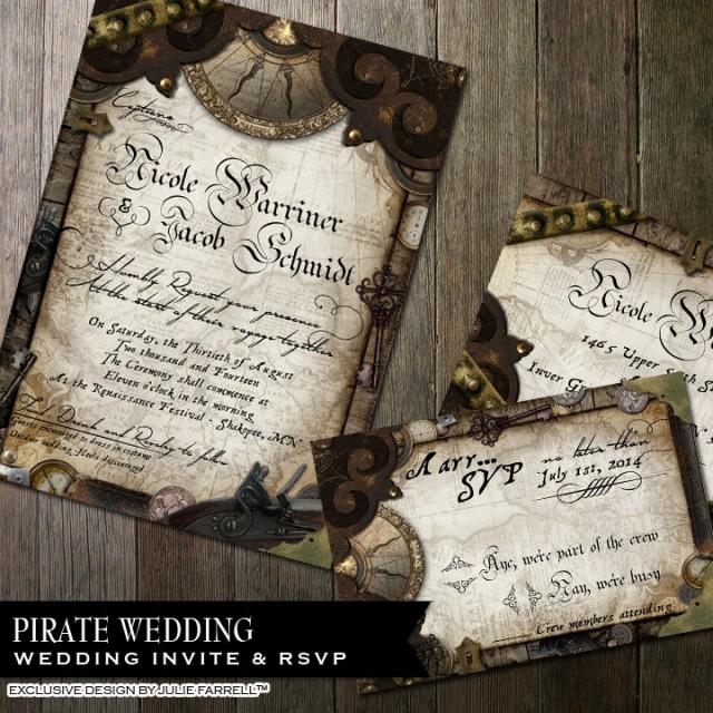Nautical Wedding Invitation Pirate Wedding Invitation Offbeat Wedding Invitation DIY Printable Nautical Pirate Wedding Invitation Suite