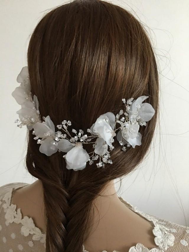 wedding photo - Bridal Hair vine, 3D floral hair vine , Bridal hair piece, Wedding hair piece, Floral vine, Bridal hair comb, Bridal hair accessories