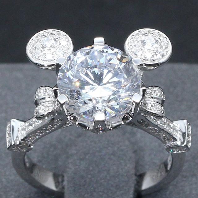 3 Carat Mickey Mouse Cinderella Mashup Pumpkin Carriage Fairy Tale Wedding Engagement Promise Wedding Ring  Disney Once Upon A Time