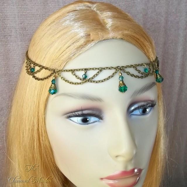 Renaissance Circlet, Bronze Head Chain, Reanaissance Head Chain, Medieval Headdress, Hair Chain, Boho Princess, Fairy, Pagan, Larp Cosplay