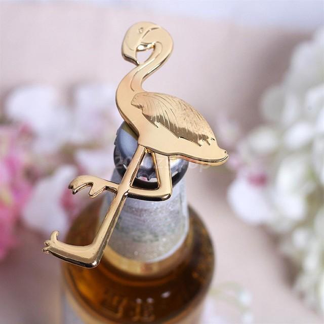 Wedding Favor Gold Flamingo Bottle Opener