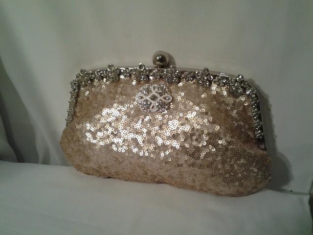 wedding photo - Blush rose gold clutch sequin wedding clutch sequin new years eve holiday prom clutch BBsCustomClutches