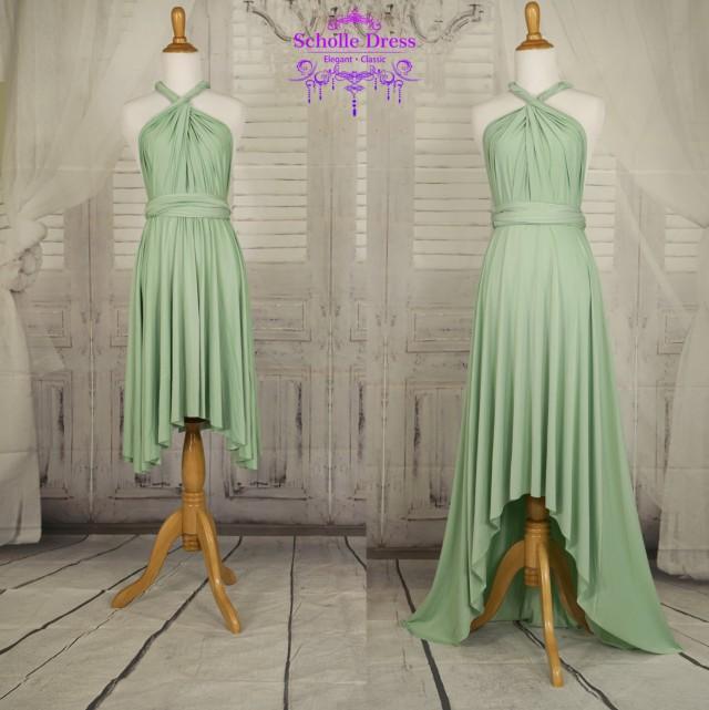 Sage green Bridesmaid Dress , Infinity Dress, Wrap Convertible Dress.Party dress-A style D style
