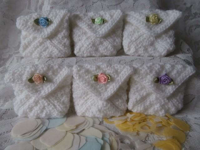 Sherbet Rose Confetti Purse - Crochet Wedding Favor