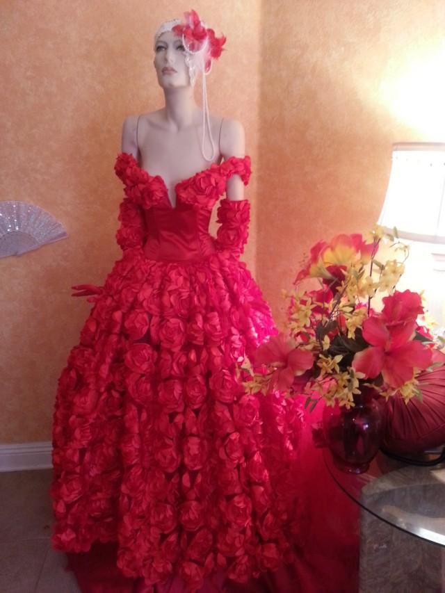 Scarlet Rose Goddess Middle Eastern Inspired Off The Shoulder Bridal Wedding Formal Ball Gown