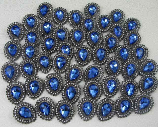 50x Wholesale Brooch BLUE Crystal Rhinestone Brooch,Wedding Bouquet Brooch,Wedding Invitation Supplies Embellishment Bridesmaid Favor Decor