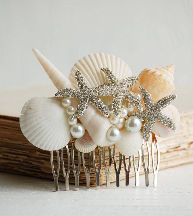Bridal HAIR COMB Sea Shell Hair Accessory Beach Wedding Mermaid Ocean Summer Resort Vacation