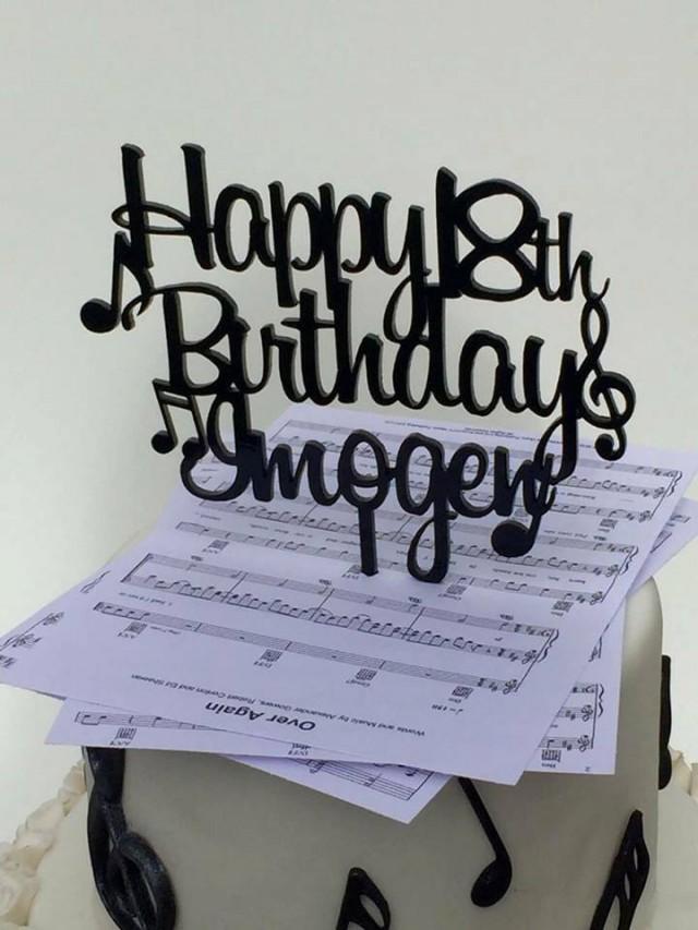 Music Note Cake Topper Custom Cake Topper Personalised Music Note Cake Decoration Cake Decorating Happy Birthday Musician Cake Topper Music