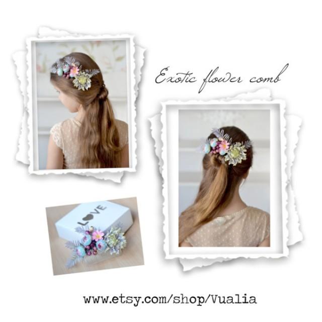 wedding photo - Flower hair comb