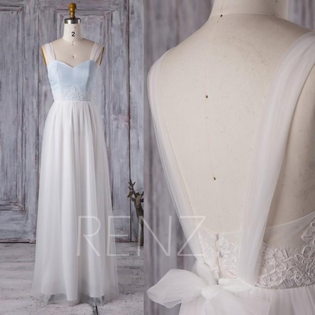 2016 Off White Mesh Bridesmaid Dress, Sweetheart Chiffon Wedding Dress, A Line Prom Dress, Backless Evening Gown Floor Length (LS163)