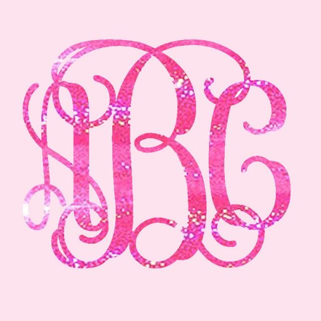 Holographic Pink monogram Decal for car, laptop, cup, cell phone, Samsung, iphone, notebook, tumbler, boots, mailbox and MORE!