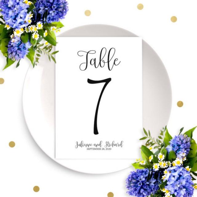 wedding photo - Personalized Wedding Table Numbers-Affordable DIY Printable Calligraphy Table Number Cards-Wedding Table Decor-Chic Rustic Wedding Signs