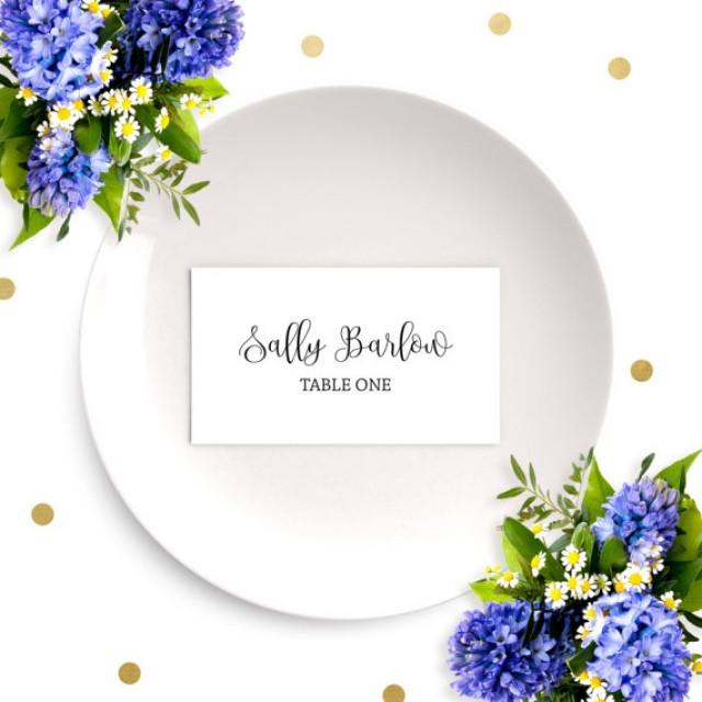 wedding photo - Wedding Place Cards-Chic Calligraphy Escort Cards-DIY Printable Place Card Template-Wedding, Reception, Party, Rehearsal Dinner Name cards