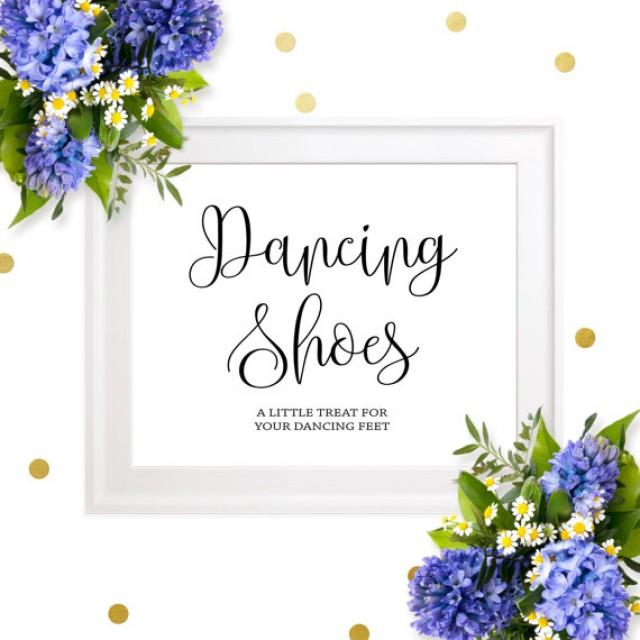 wedding photo - Dancing Shoes Sign-Printable Chic Calligraphy Dancing Shoes-DIY Wedding Flip Flops Sign-Dancing Shoes Favors for Weddings-Dancing Feet Sign