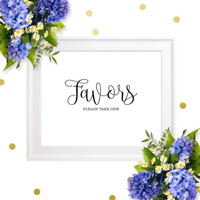 wedding photo - Wedding Favors Sign-Printable Chic Calligraphy Please Take One Favor Sign for Weddings-Favor Table Sign for Weddings, Bridal Shower,