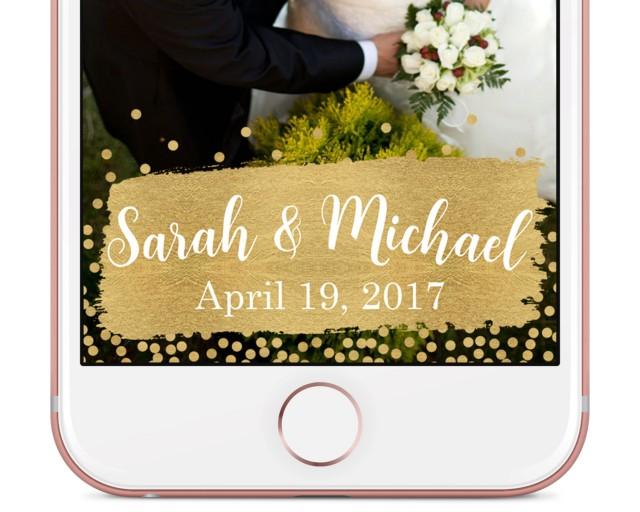 Custom Wedding Snapchat Geofilter / Gold Snapchat Wedding Geofilter / Gold Custom Snapchat Filter, Wedding Geofilter, Custom Snapchat Filter