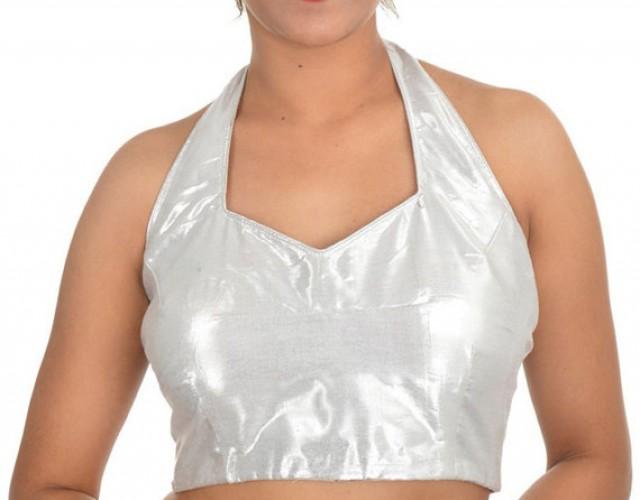 wedding photo - Partywear Blouse with silver color sequin - All Sizes - available in different colors