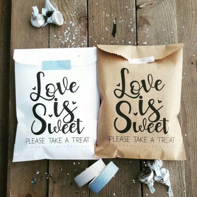 wedding photo - Favor Bags - Wedding Favor Bags - Treat Bags - Love is Sweet - Anniversary Favor Bags - Engagement