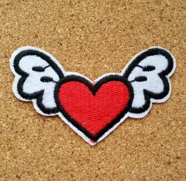 Heart Iron on Patch - Heart Patch Emoji Iron on Patches Heart Applique Embroidered Patch Sew On Patch, Best Gift