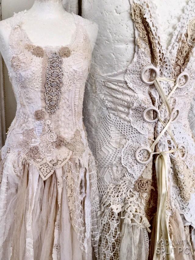 Lace wedding dress , unique Bridal gown,lace statement wedding dress,boho wedding dress pale pink,bridal gown unique ,